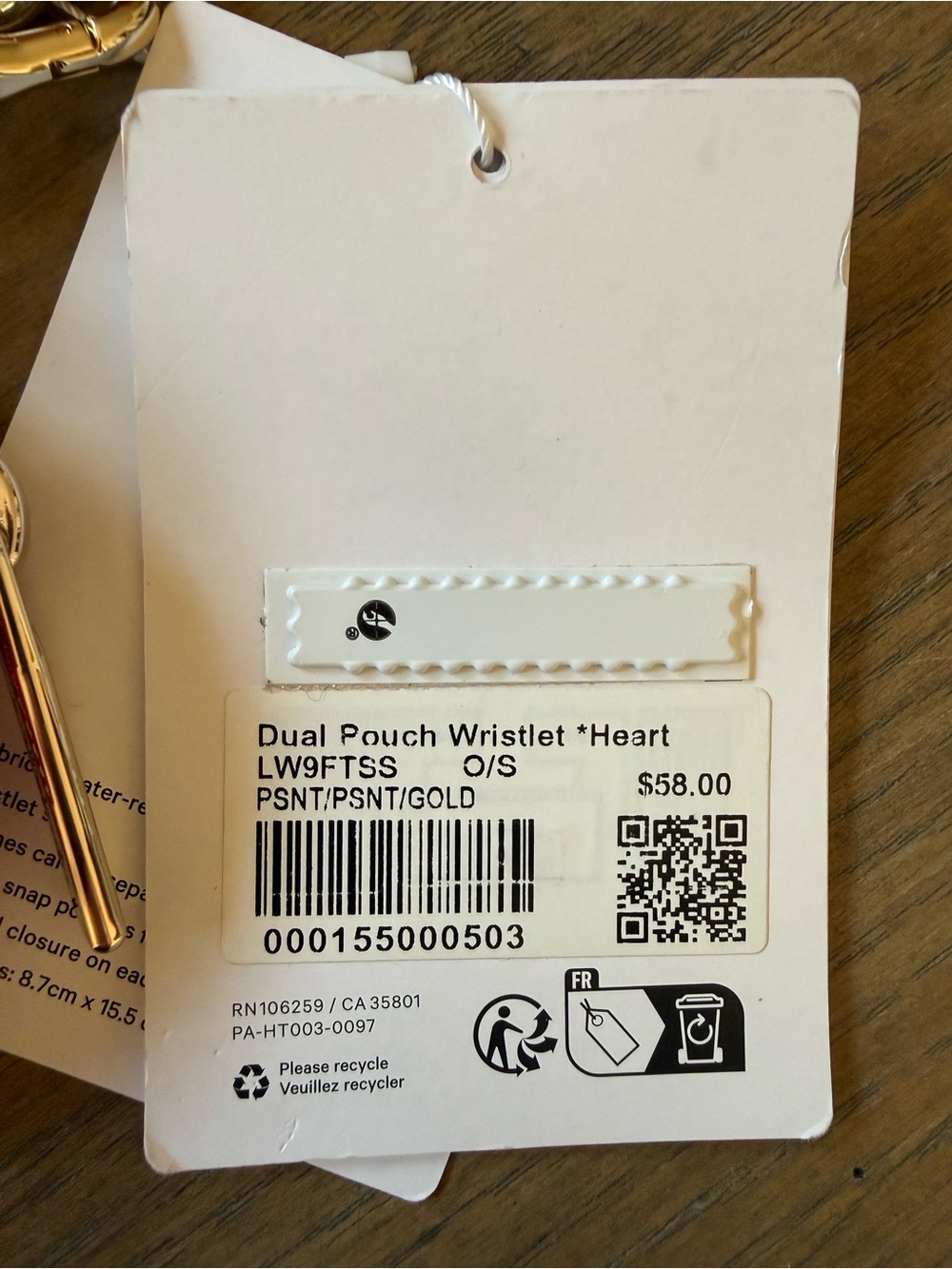 💕 NWT Lululemon Dual Pouch Wristlet *Heart Edition - Picture 3 of 3